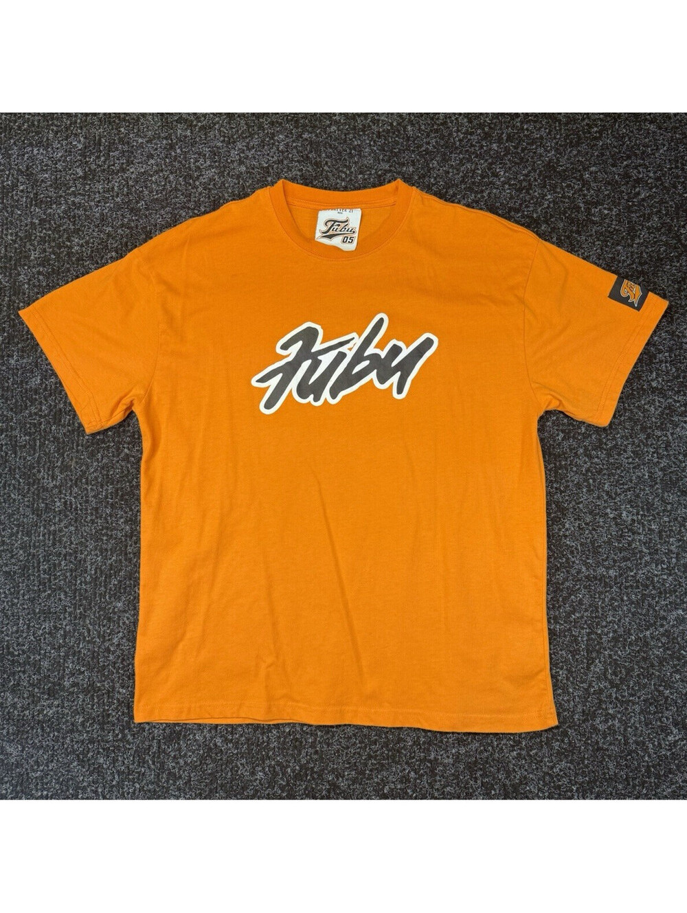 Forever 21 Orange Logo Graphic Print Short Sleeve Crew Neck T-Shirt Men's XL